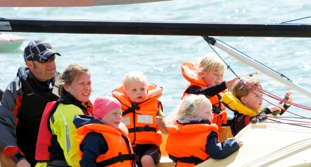 Group of children experiencing sailing in Gosport, Hampshire